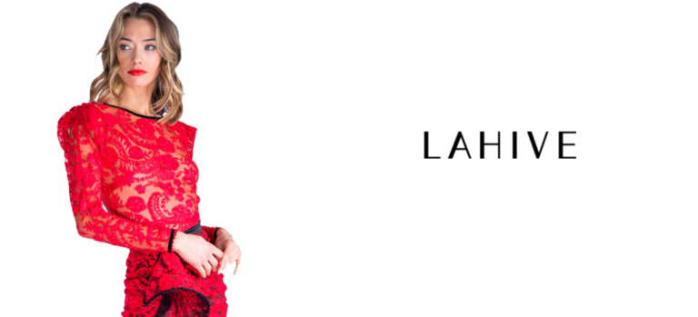 vestido rojo encaje lahive