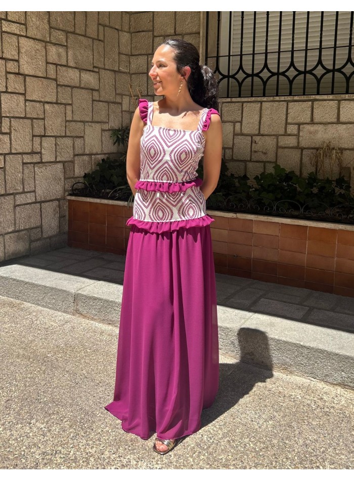 vestido largo estampado con volantes de gasa laurenlynnlondon 1