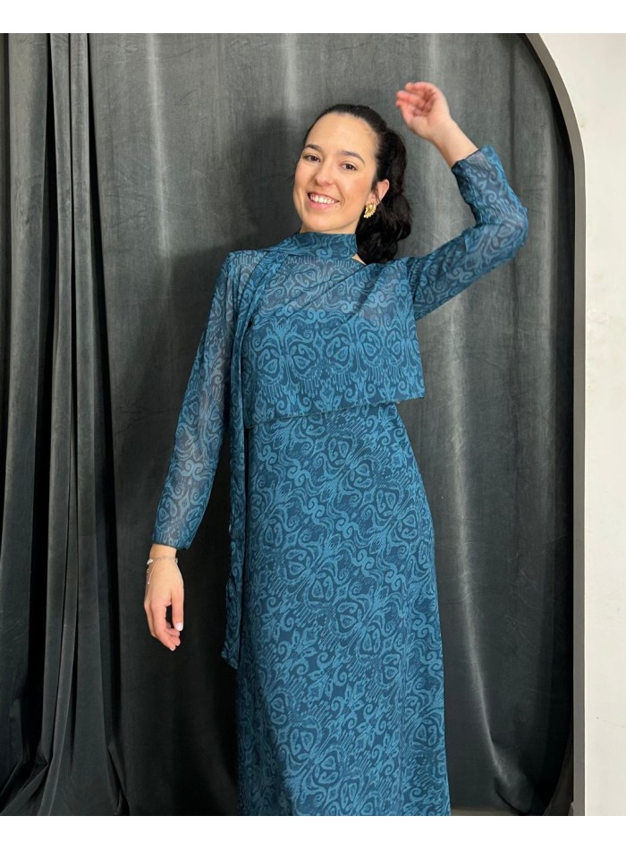vestido midi de invitada palabra de honor con top lauren lynn