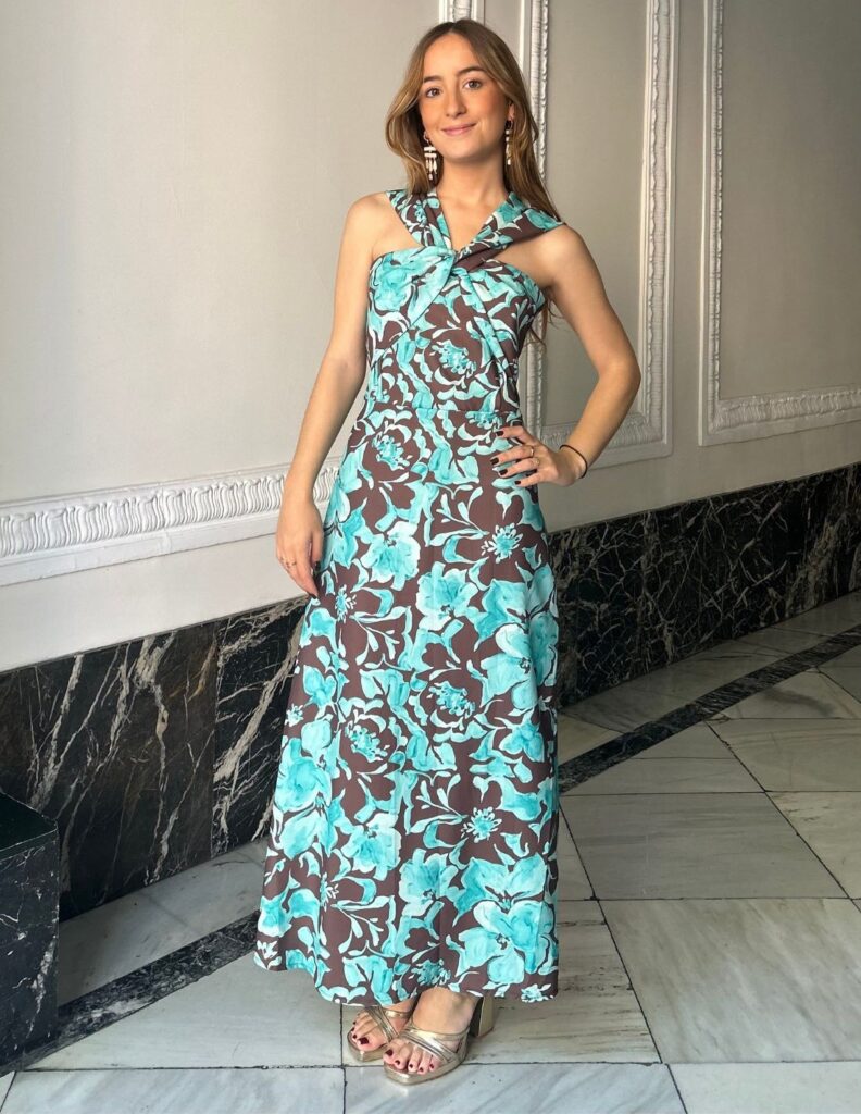 vestido midi con estampado floral laurenlynnlondon