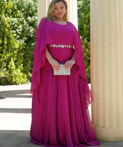 vestido-de-fiesta-largo-con-manga-capa-y-cinturon-de-strass (3)