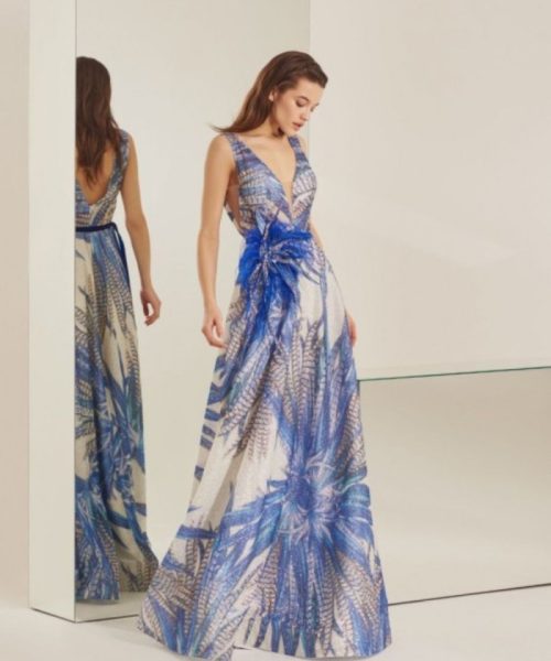 vestido-largo-de-fiesta-estampado-tropical-azul-de-lentejuelas